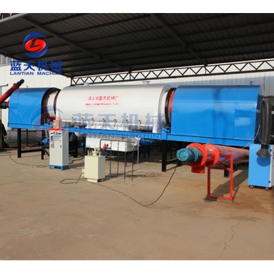 Rotary type sawdust carbonization furnace for sale rice husk biochar charcoal powder machine.